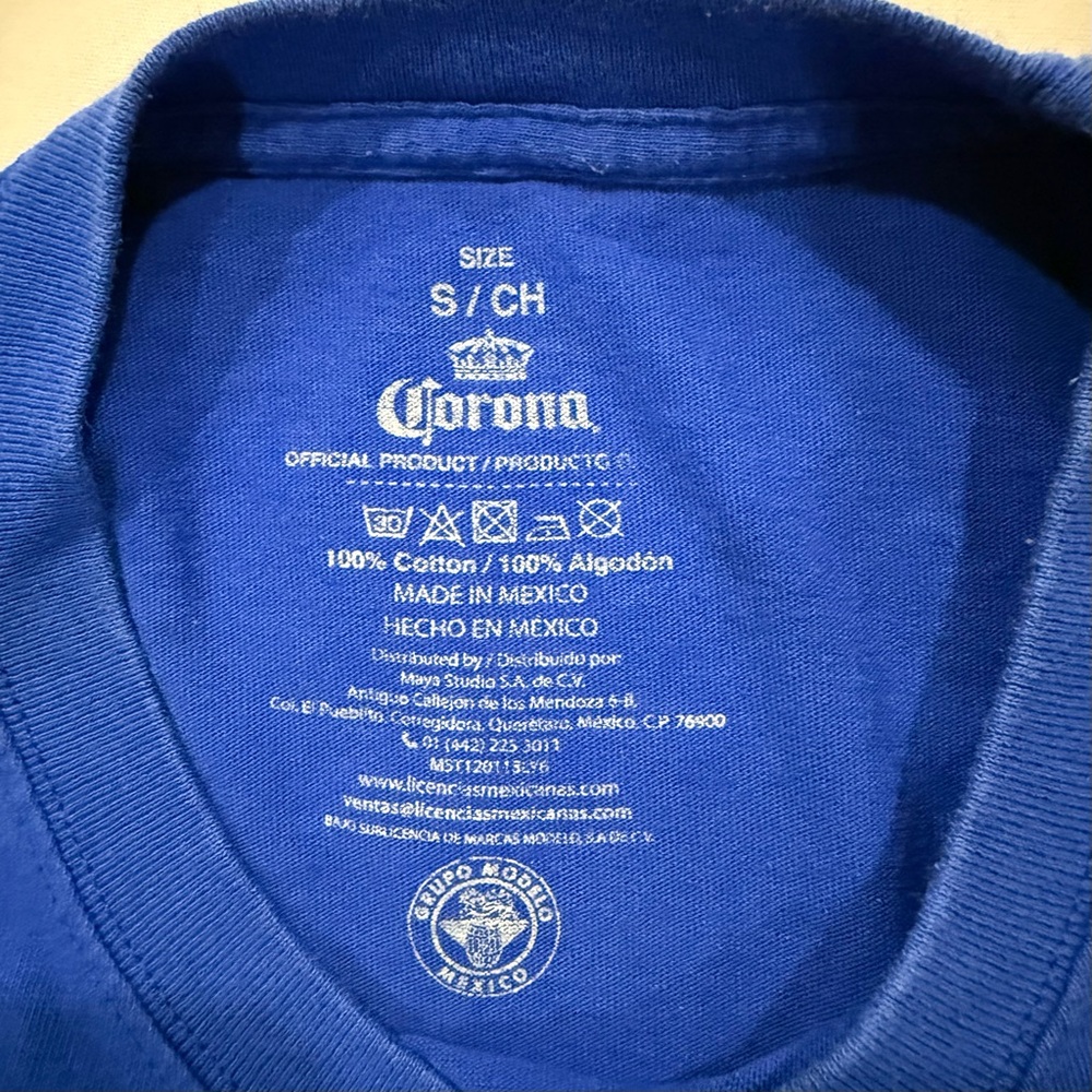 Corona Blue Tee with Sunset Design - Picture 4 of 5